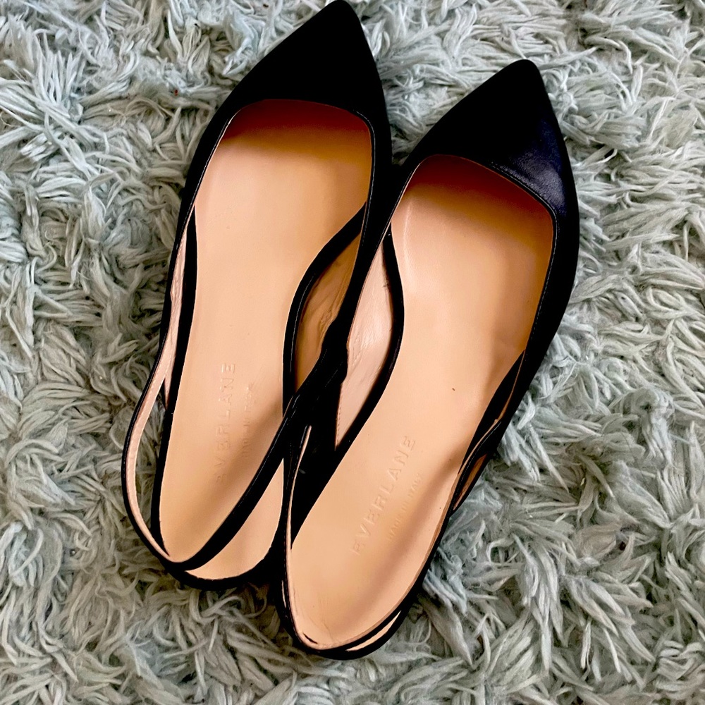 Everlane strappy black flats. Like new, NEVER WORN